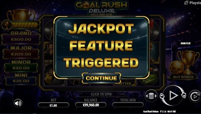 Goal Rush Deluxe - khởi chạy Jackpot Hold and Win với các quả bóng bonus