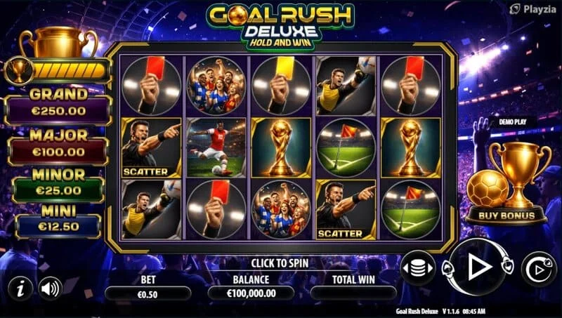 Goal Rush Deluxe - màn hình trò chơi ở chế độ Free Spins